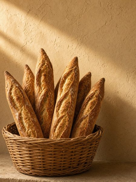 Baguettes in a basket